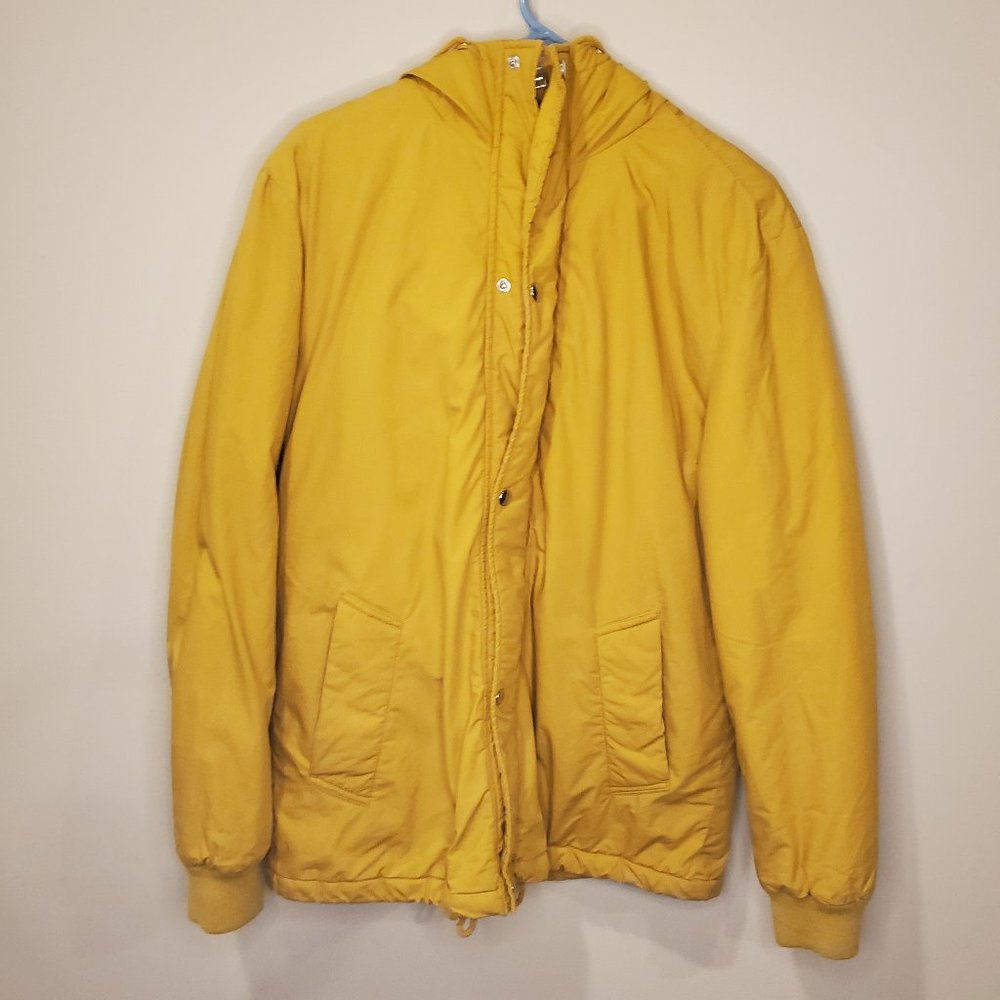 Topman golden yellow puffer winter coat jacket S